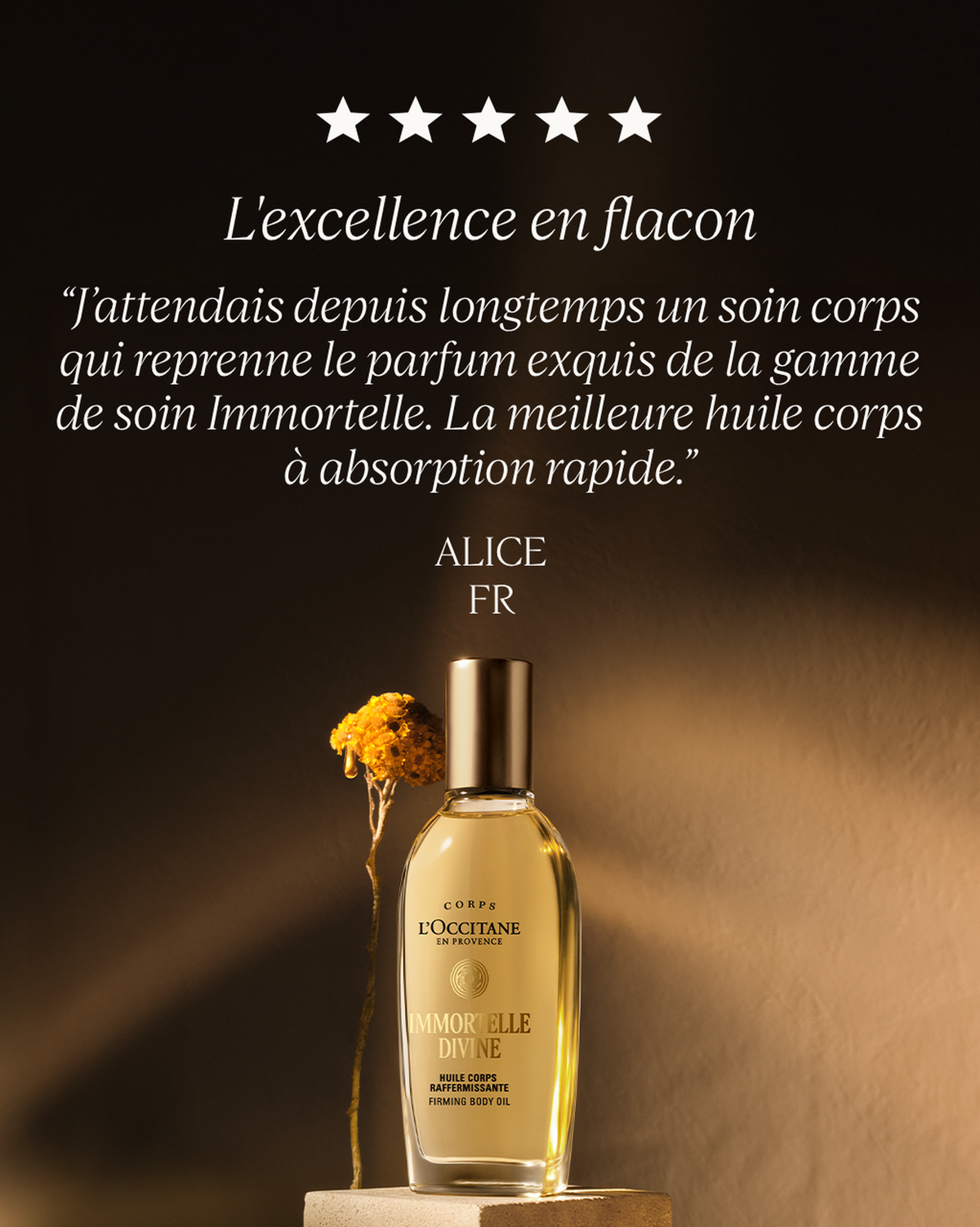 Huile Corps Raffermissante Immortelle Divine