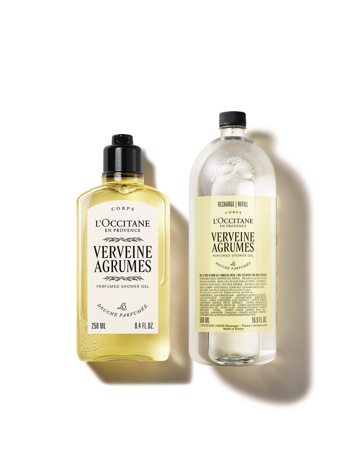 Duo Gel Douche Verveine Agrumes et sa recharge